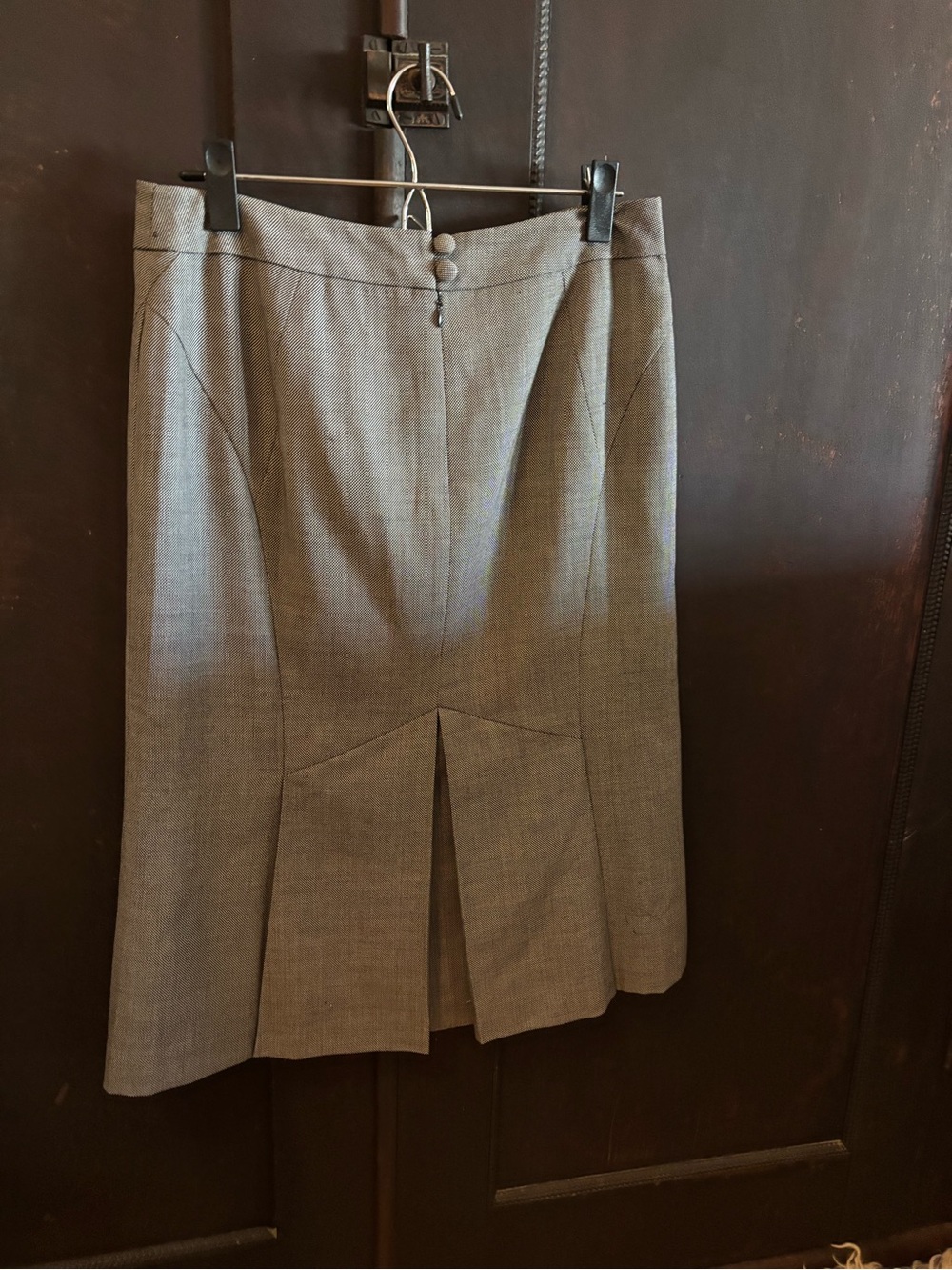 LOFT Gray Pencil Skirt with back inset pleat